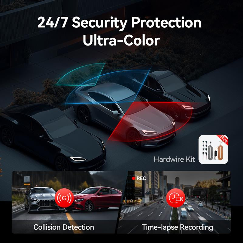 REDTIGER F17 Elite 3-Channel Dashcam 4K+1080+2.5K Ultra HD + Dual STARVIS 2 & HDR for Full Night Color. 5.8G Wifi, 3-Inch Touch Screen & 24H Parking Surveillance