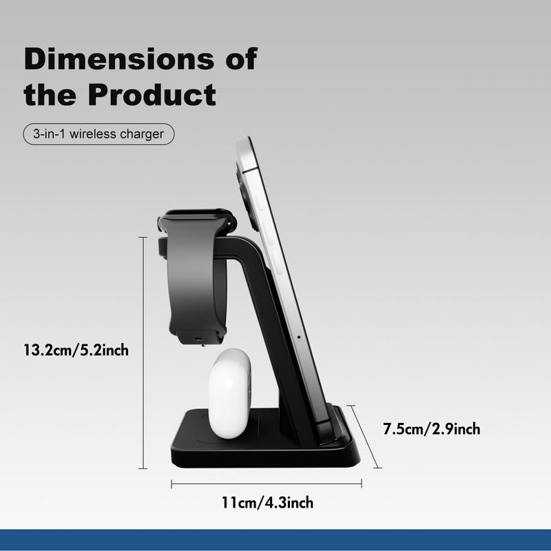 3-in-1 Wireless Charger for iPhone, Apple Watch, AirPods My Store