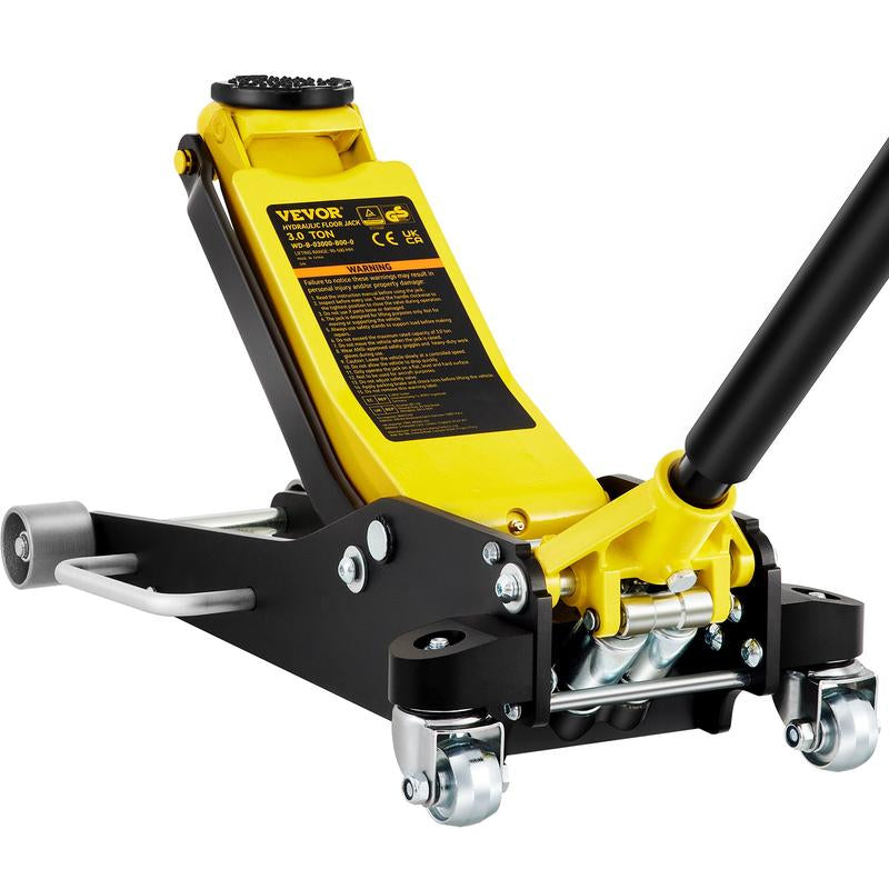 VEVOR Low Profile Floor Jack 4 Ton Heavy Duty Steel Dual Piston Rapid Pump Portable Car Wheel