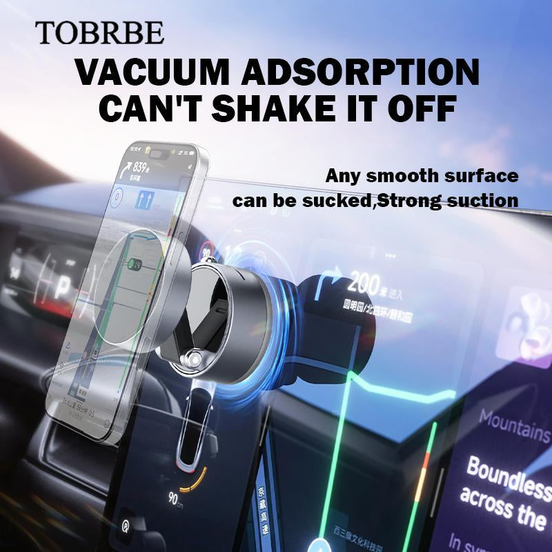 TOBRBE Vacuum Sucker Magnetic Rotate Phone Car Holder, 360° Suction Manual Adsorption Mobile Smartphone Cellphone Mount Stand Rotating Support A3 Cup Electronics Accessories Adjustable