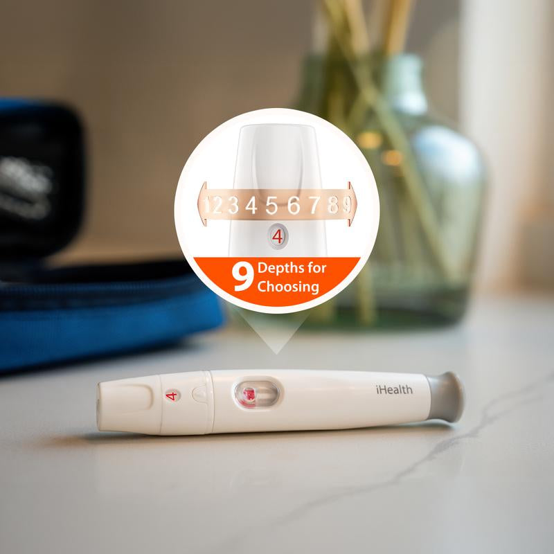 Ihealth Blood Sugar Monitor Portable Glucose Meter Free App Finger Glucose Test Diabetes Accessories Strips Lancets Lancing Device Healthcare Kit