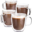 Double Wall Glass Tea and Coffee Mugs (Set of 4, 12Oz) – Insulated Clear Drinkware