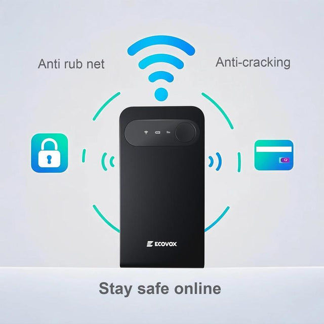 ECOVOX Portable Travel Internet Wifi Hotspot,Camping Fishing Seaside Unlimited High Speed Smart Router with Global 1GB Data Smart Locat Network