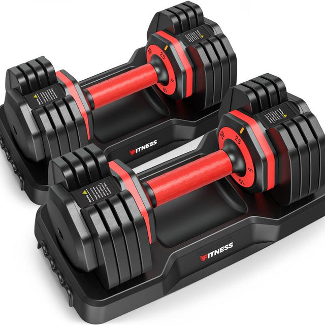 Bearbro 5-25LB / 15-55LB Adjustable Dumbbell for Home Gym Equipment, 5 in 1 Quickly Adjustable Weights Plates and Rack, Hand Weights Suitable Women and Men, Full Body Workout Fitness Barbell Set