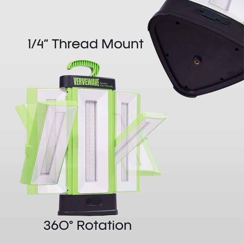 9000LM LED Work Light, 6500K, Triple Lights with 360° Rotating, 3 Modes, 6000Mah Rechargeable Work Light with Hook, Camping Light for Hiking, Maintenance Lighting, Emergency, Car Repairing