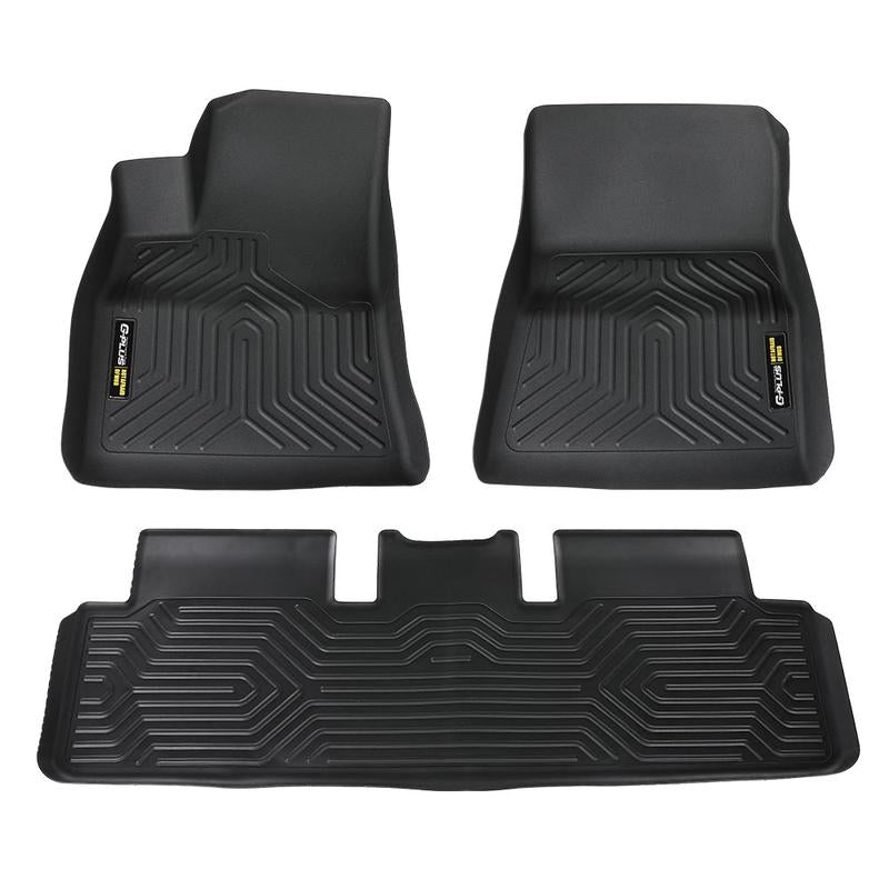 G-PLUS Fit for 2020-2024 Tesla Model Y All-Weather Rubber Liners Floor Mats,New Waterproof Heavy Duty Car Mats,3 Piece Trim to Fit Floor Mats Fit for Model 3,Model Y,Model S