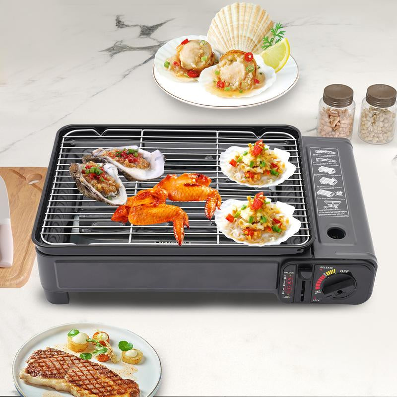 Gas Grill Stove with Portable Case Strong Firepower Lightweight Suitable for Camping Trekking and Patio Barbecues