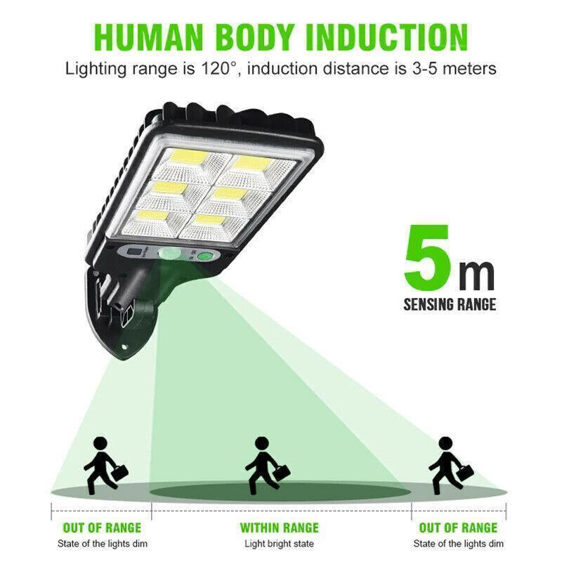 New 2/4Pc Outdoor Solar Street Light, Human Sensor Yard Lamp with Remote Control, IP44 LED Wall Lamp for Courtyard, Walkway, Patio, Garage, Corridor