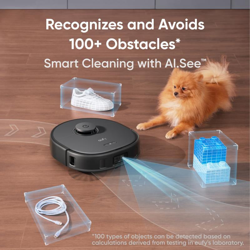 【Eufylive】Eufy X10 Pro Omni Robot Vacuum and Mop with 8,000 Pa Suction, Dual Mops with 12 Mm Auto-Lift and Carpet Detection, AI Obstacle Avoidance, Auto Mop Washing, Auto Drying, Self-Emptying, Self-Refilling｜Spingtok