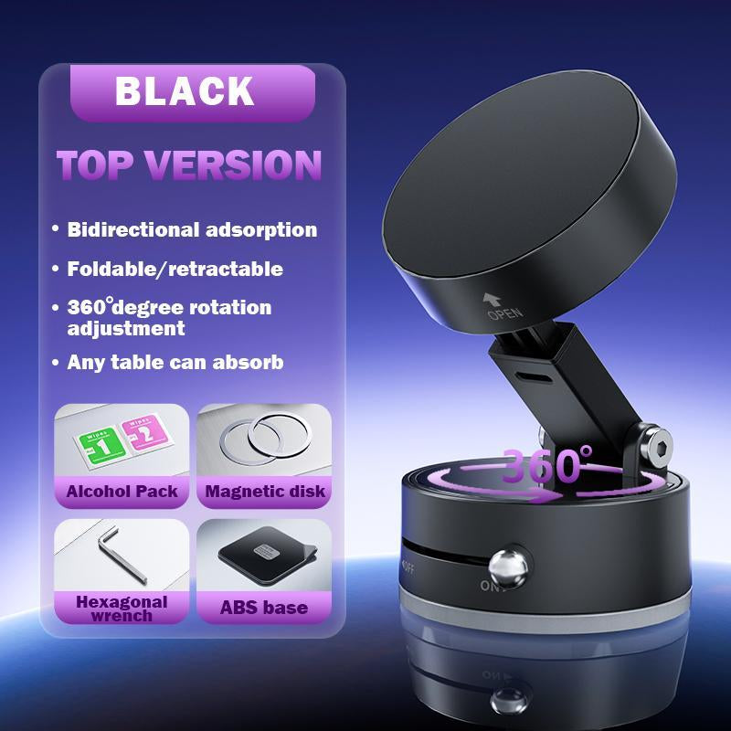 TOBRBE Vacuum Sucker Magnetic Rotate Phone Car Holder, 360° Suction Manual Adsorption Mobile Smartphone Cellphone Mount Stand Rotating Support A3 Cup Electronics Accessories Adjustable