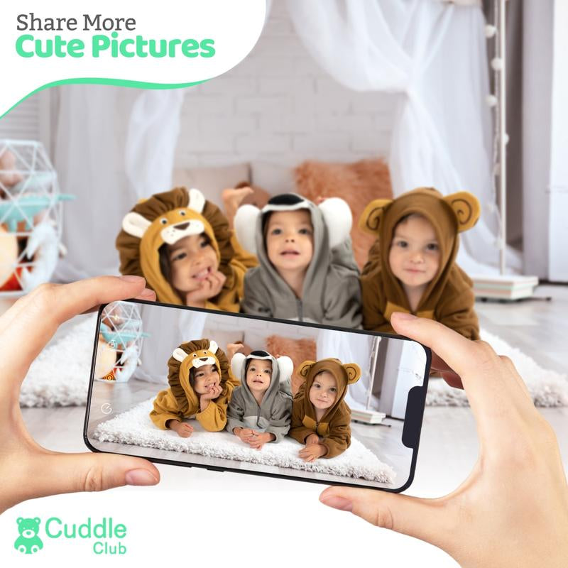 Cuddle Club Monkey Fleece Baby Bunting Bodysuit Infant One Piece Kids Hooded Romper Outerwear Toddler Babyclothes