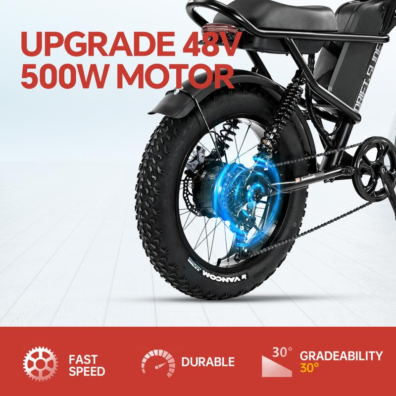 Commuting Electric Bicycle with a Maximum Power of 1500W, Upgraded Thick Tires and 7-Layer Full Suspension, 48V 20.8Ah Detachable Large Battery, 20 "X 4.0 Suitable for Mountainous, Snowy, Sandy and Highway Areas, with the Highest Cost-Effectiveness