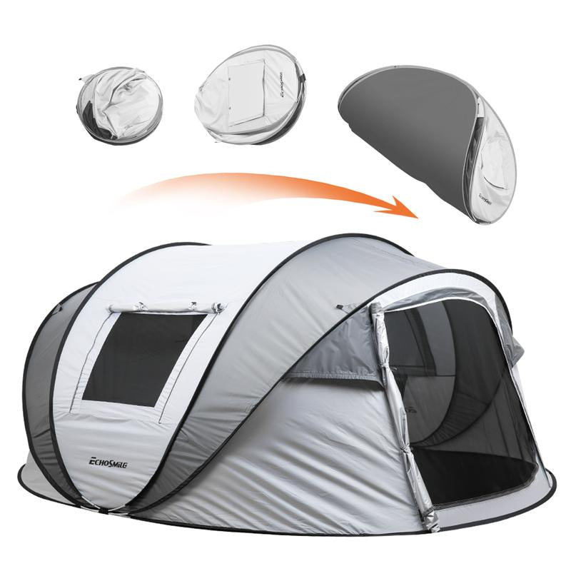 Echosmile Camping Instant Tent, 6/8 Person Pop up Tent, Water Resistant Dome Tent, Easy Setup for Camping Hiking and Outdoor, Portable Tent with Carry Bag, for 3 Seasons… Equipment Folding Canopy Bubble