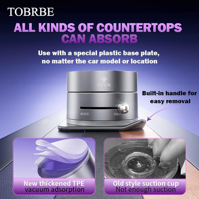 TOBRBE Vacuum Sucker Magnetic Rotate Phone Car Holder, 360° Suction Manual Adsorption Mobile Smartphone Cellphone Mount Stand Rotating Support A3 Cup Electronics Accessories Adjustable