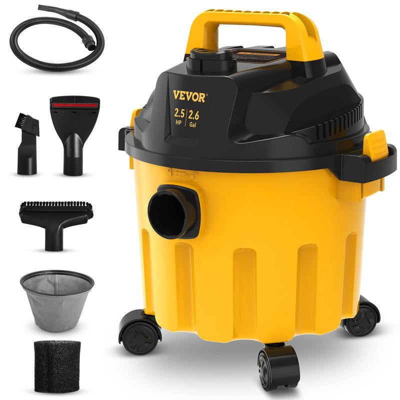 VEVOR Wet Dry Vac, Max 8 Gallon, 6 Peak HP, 3 in 1 Shop Vacuum with Blowing Function, Portable with Attachments to Clean Floor, Upholstery, Gap, Car, ETL Listed