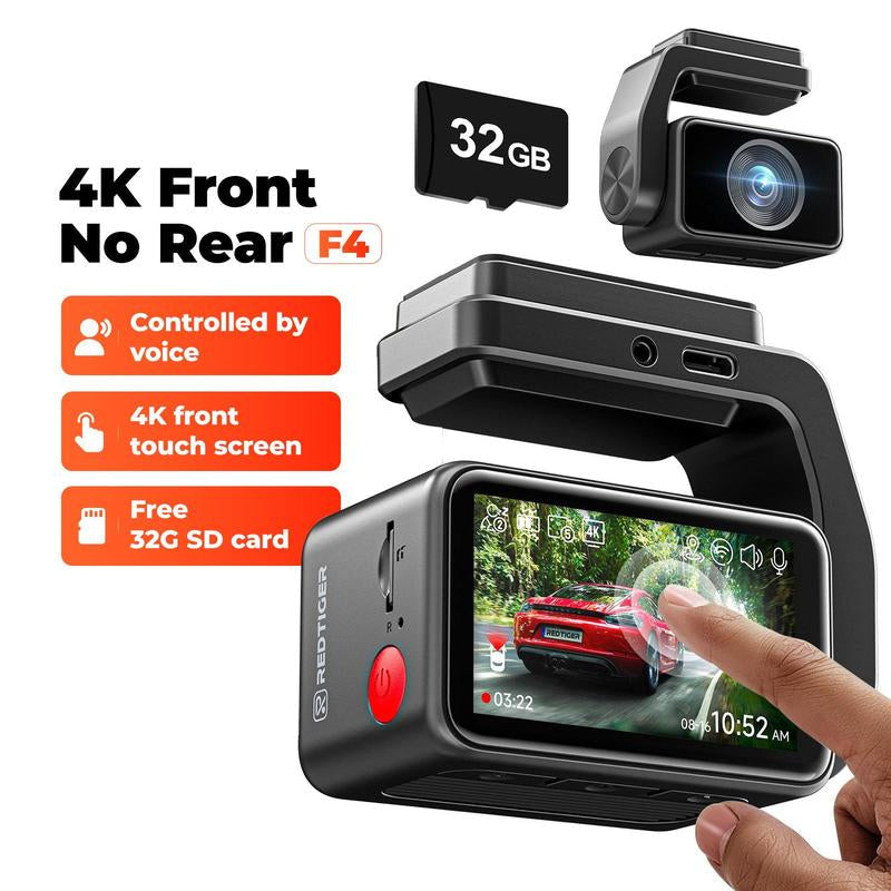 REDTIGER F17 Elite 3-Channel Dashcam 4K+1080+2.5K Ultra HD + Dual STARVIS 2 & HDR for Full Night Color. 5.8G Wifi, 3-Inch Touch Screen & 24H Parking Surveillance