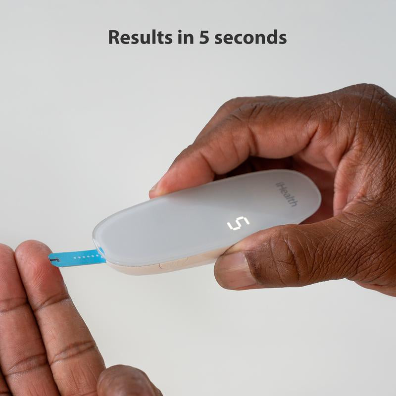 Ihealth Blood Sugar Monitor Portable Glucose Meter Free App Finger Glucose Test Diabetes Accessories Strips Lancets Lancing Device Healthcare Kit