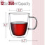 Double Wall Glass Tea and Coffee Mugs (Set of 4, 12Oz) – Insulated Clear Drinkware