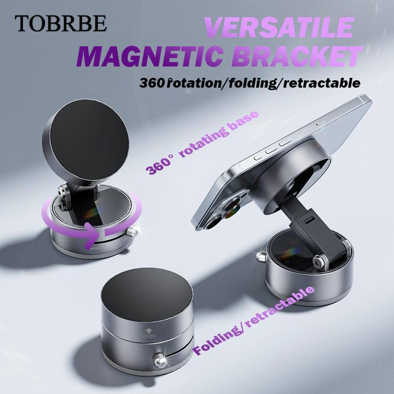 TOBRBE Vacuum Sucker Magnetic Rotate Phone Car Holder, 360° Suction Manual Adsorption Mobile Smartphone Cellphone Mount Stand Rotating Support A3 Cup Electronics Accessories Adjustable