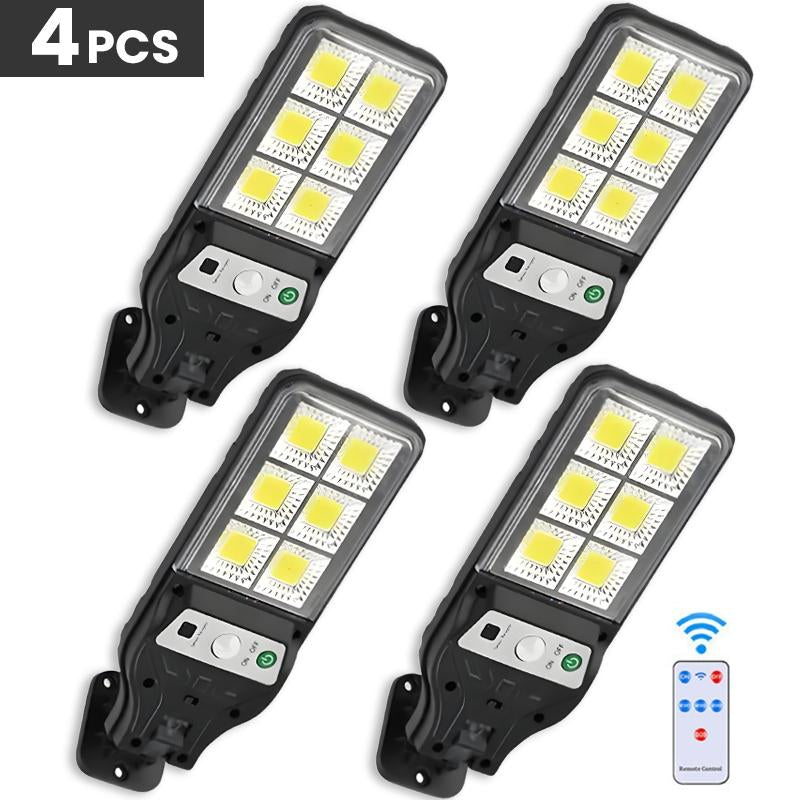 New 2/4Pc Outdoor Solar Street Light, Human Sensor Yard Lamp with Remote Control, IP44 LED Wall Lamp for Courtyard, Walkway, Patio, Garage, Corridor