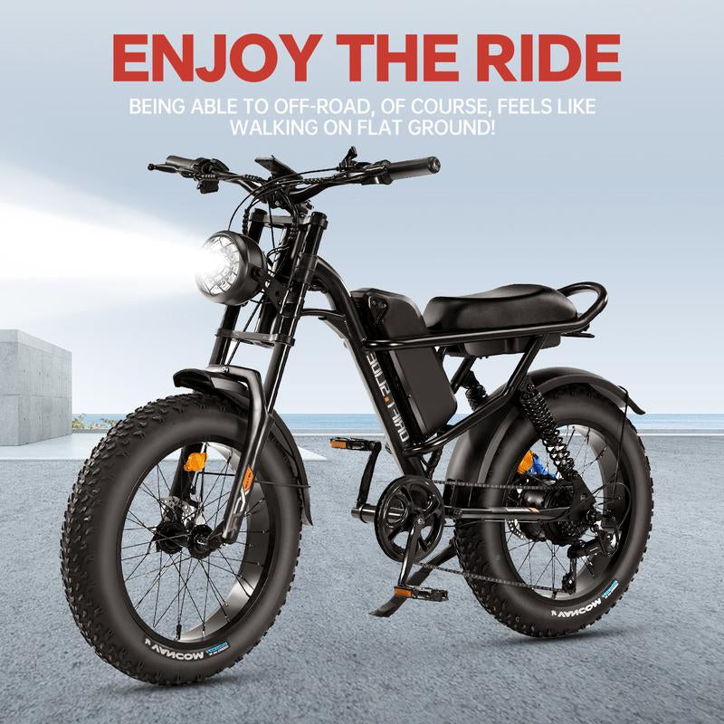 Commuting Electric Bicycle with a Maximum Power of 1500W, Upgraded Thick Tires and 7-Layer Full Suspension, 48V 20.8Ah Detachable Large Battery, 20 "X 4.0 Suitable for Mountainous, Snowy, Sandy and Highway Areas, with the Highest Cost-Effectiveness